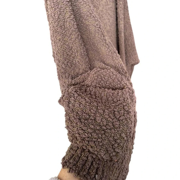 UMGEE Women's Dolman Sleeve Cozy Brown Cardigan Popcorn Sweater Size Medium - Picture 2 of 6